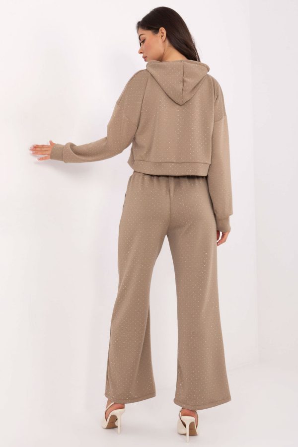 Beige Set in Pants, Trousers, Shorts with Polyester and Viscose