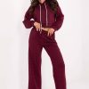 Red Set in Pants, Trousers, Shorts with Polyester and Viscose
