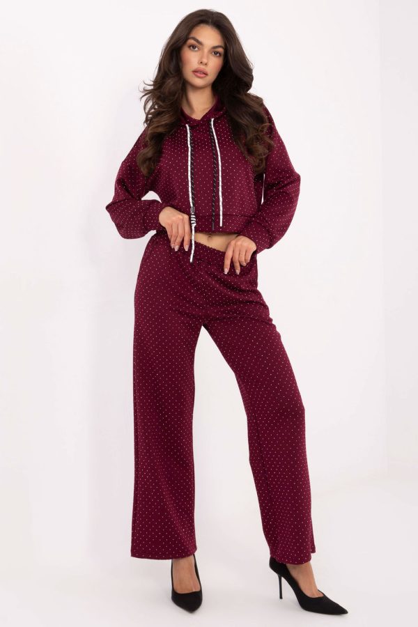 Red Set in Pants, Trousers, Shorts with Polyester and Viscose
