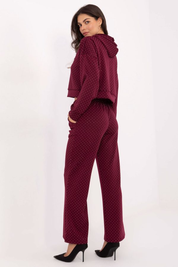 Red Set in Pants, Trousers, Shorts with Polyester and Viscose