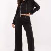Black Set in Pants, Trousers, Shorts with Polyester and Viscose