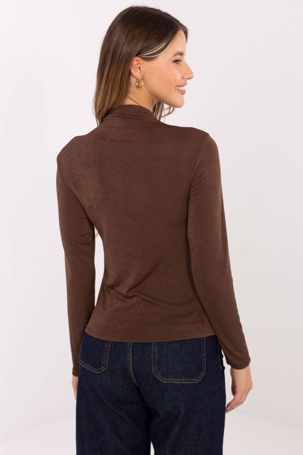 Brown Blouse in Women`s Blouses, Tunics with Polyester and Viscose