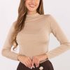 Beige Blouse in Women`s Blouses, Tunics with Polyester and Viscose
