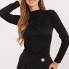 Black Blouse in Women`s Blouses, Tunics with Polyester and Viscose