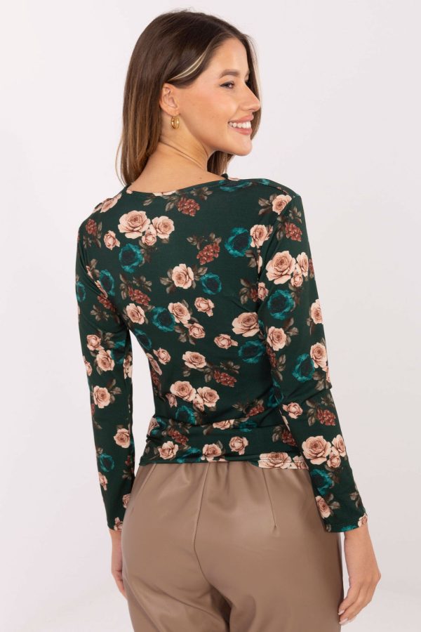 Green Blouse in Women`s Blouses, Tunics with Polyester and Viscose