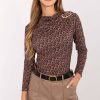 Brown Blouse in Women`s Blouses, Tunics with Polyester and Viscose