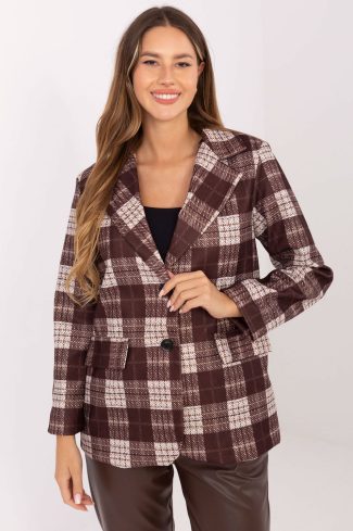1097526 Brown Jacket in Jackets, Vests For Women with Spandex and Polyester