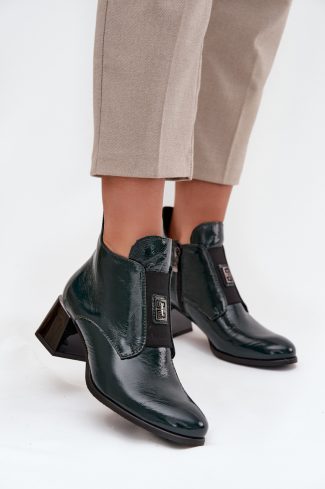 Green Heel Boots in Women`s Ankle Boots & Booties with Fabric, Warmers, Footbed, Upper Height and Heel Height