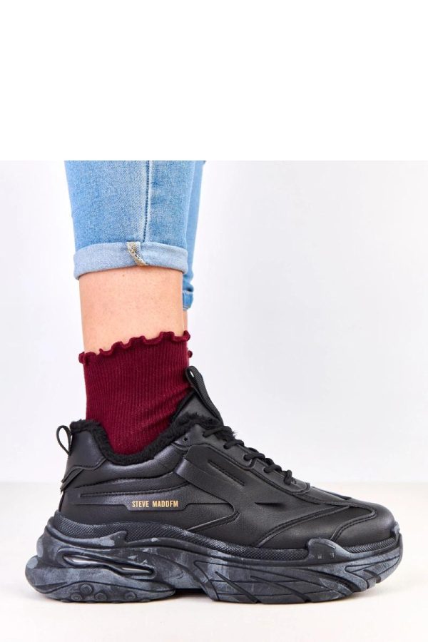 Black Sport Shoes.Fabric, Footbed and Platform Height