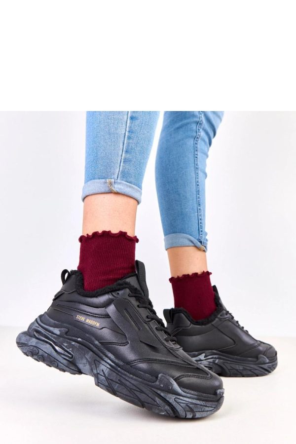 Black Sport Shoes.Fabric, Footbed and Platform Height