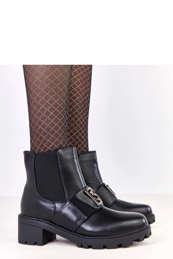 Black Heel Boots in Women`s Ankle Boots & Booties with Fabric, Footbed, Upper Height and Heel Height