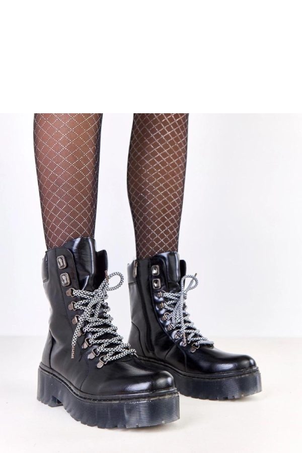 Black Bootie.Fabric, Footbed, Upper Height and Heel Height