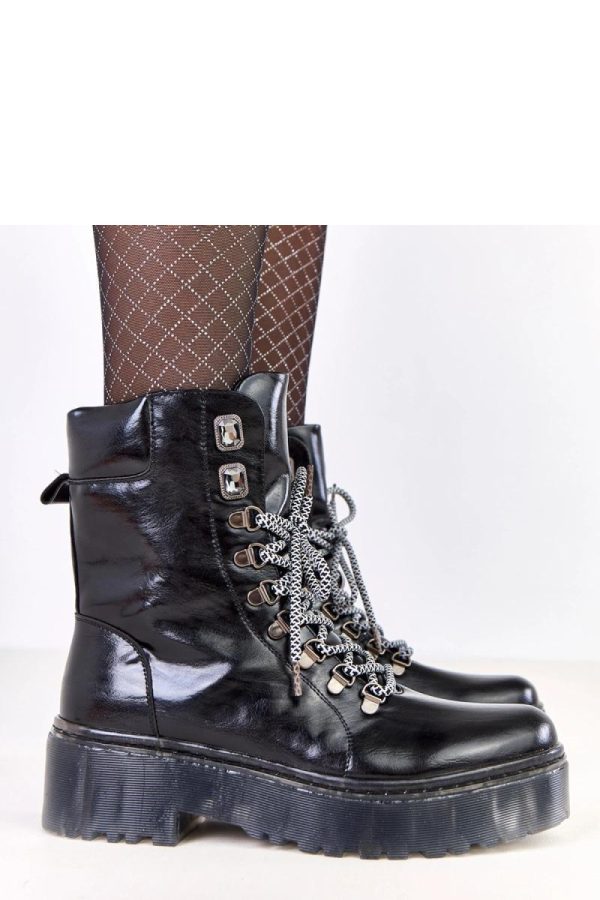 Black Bootie.Fabric, Footbed, Upper Height and Heel Height
