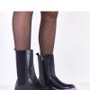 Black Boots in Women`s Ankle Boots & Booties with Fabric, Footbed, Upper Height and Heel Height