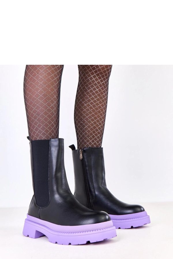 Black Boots in Women`s Ankle Boots & Booties with Fabric, Footbed, Upper Height and Heel Height