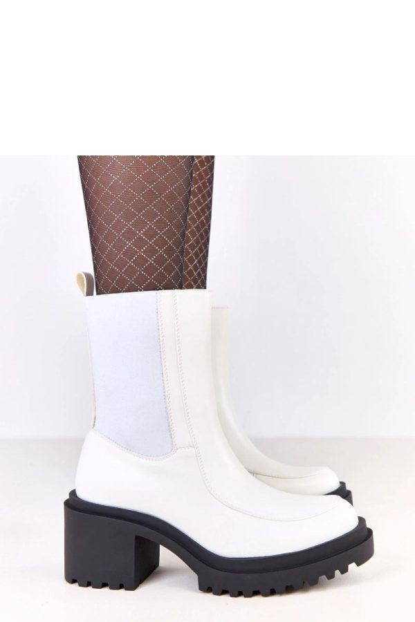 White Heel Boots in Women`s Ankle Boots & Booties with Fabric, Footbed, Upper Height and Heel Height