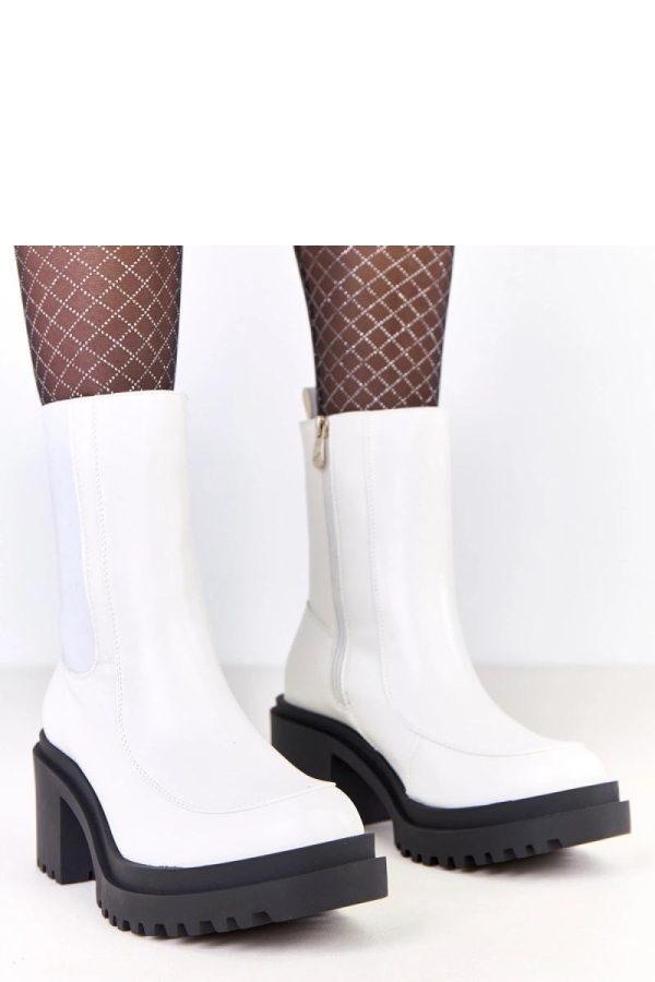 White Heel Boots in Women`s Ankle Boots & Booties with Fabric, Footbed, Upper Height and Heel Height