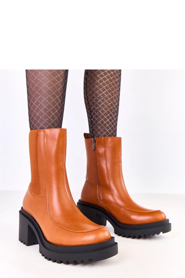 Brown Heel Boots in Women`s Ankle Boots & Booties with Fabric, Footbed, Upper Height and Heel Height