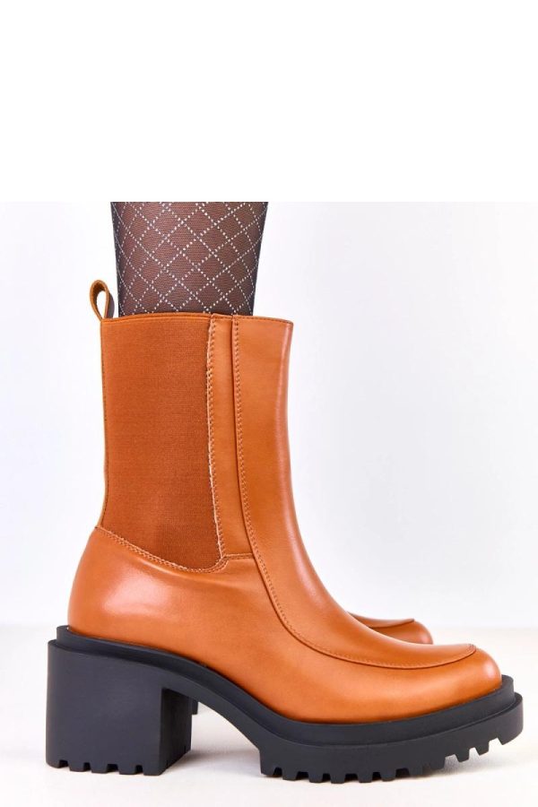 Brown Heel Boots in Women`s Ankle Boots & Booties with Fabric, Footbed, Upper Height and Heel Height