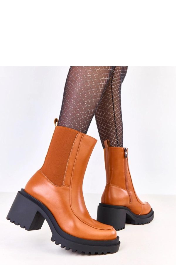 Brown Heel Boots in Women`s Ankle Boots & Booties with Fabric, Footbed, Upper Height and Heel Height