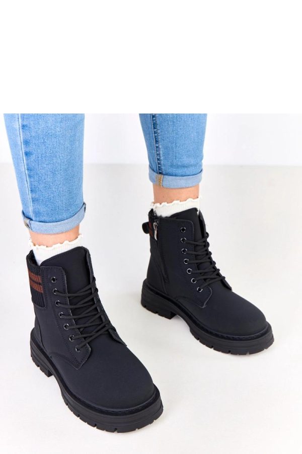 Black Trapper Shoes in Women`s Ankle Boots & Booties with Fabric, Warmers, Footbed, Upper Height and Heel Height