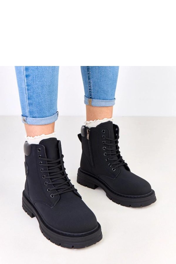 Black Trapper Shoes..Fabric, Warmers, Footbed, Upper Height and Heel Height