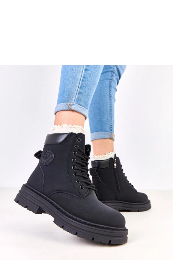 Black Trapper Shoes..Fabric, Warmers, Footbed, Upper Height and Heel Height