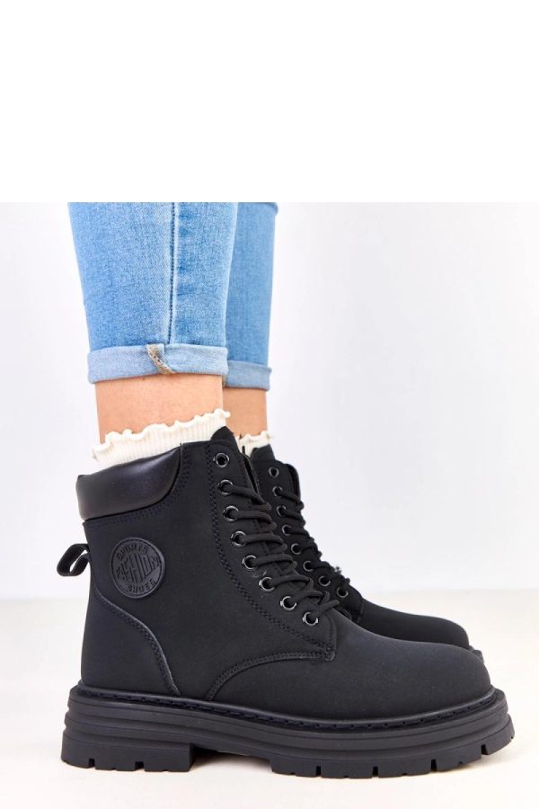 Black Trapper Shoes..Fabric, Warmers, Footbed, Upper Height and Heel Height