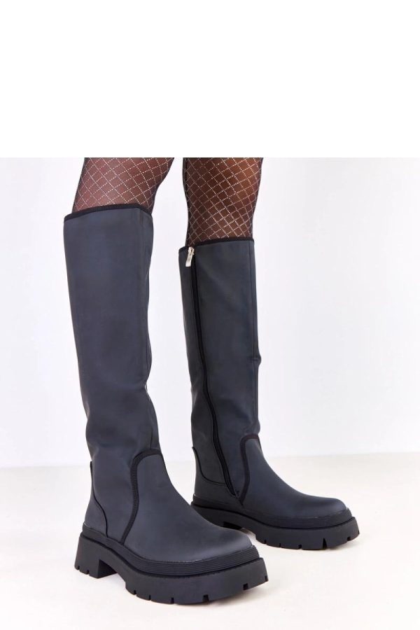 Black Thigh-Hight Boots....Fabric, Footbed, Upper Height and Heel Height
