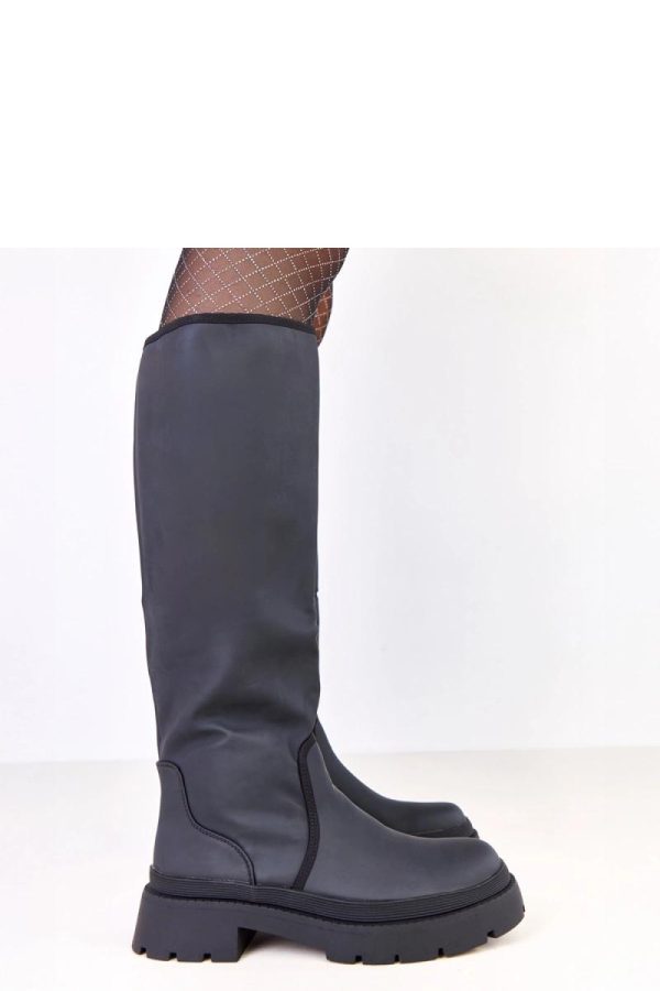 Black Thigh-Hight Boots....Fabric, Footbed, Upper Height and Heel Height