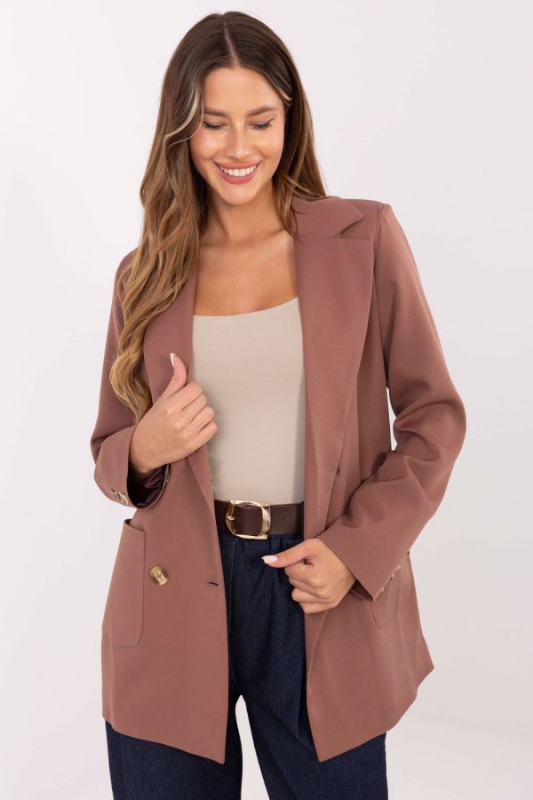Brown Jacket in Jackets, Vests For Women with Cotton, Spandex and Polyester