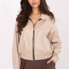 Beige Jacket in Women`s Coats, Jackets with Polyurethane and Polyester