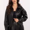 Black Jacket in Women`s Coats, Jackets with Polyurethane and Polyester