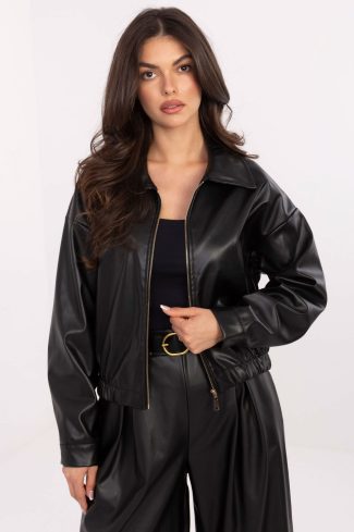 Black Jacket in Women`s Coats, Jackets with Polyurethane and Polyester