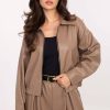 Beige Jacket in Women`s Coats, Jackets with Polyurethane and Polyester