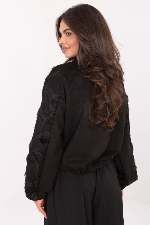 Black Jacket in Women`s Coats, Jackets with Spandex and Polyester