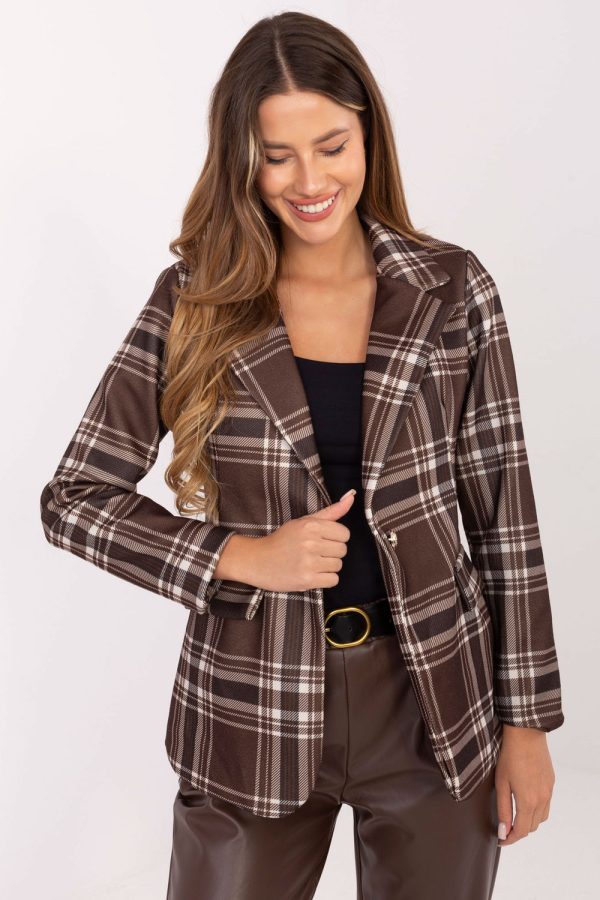 Brown Jacket in Jackets, Vests For Women with Polyester