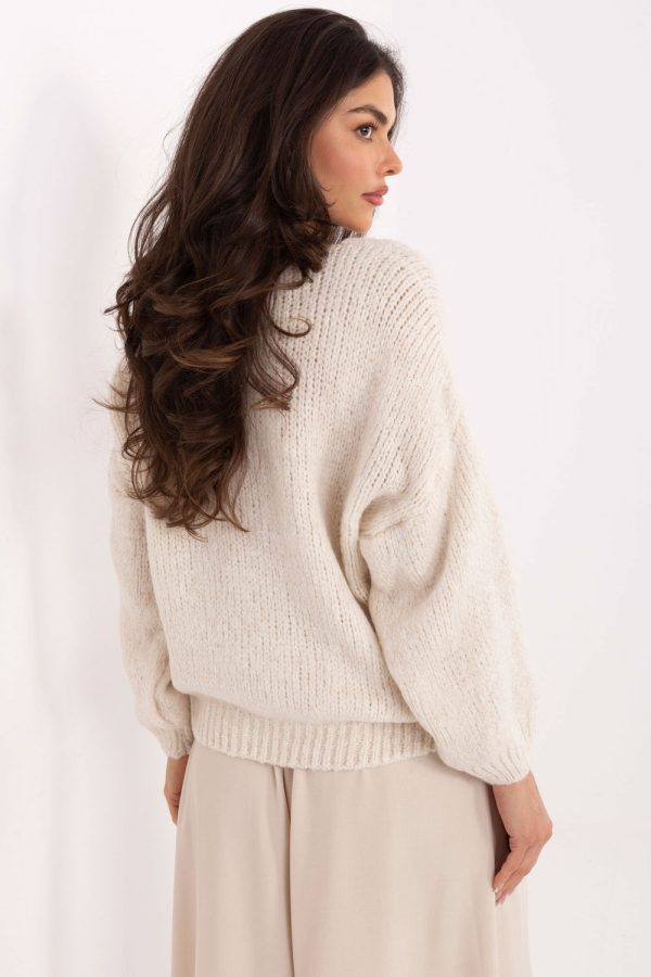 Beige Jumper in Sweaters, Pullovers, Jumpers, Turtlenecks, Boleros, Shrugs with Acrylic, Polyamide, Viscose and Wool