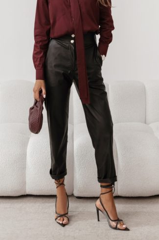 Black Women Trousers in Pants, Trousers, Shorts with Spandex and Polyester