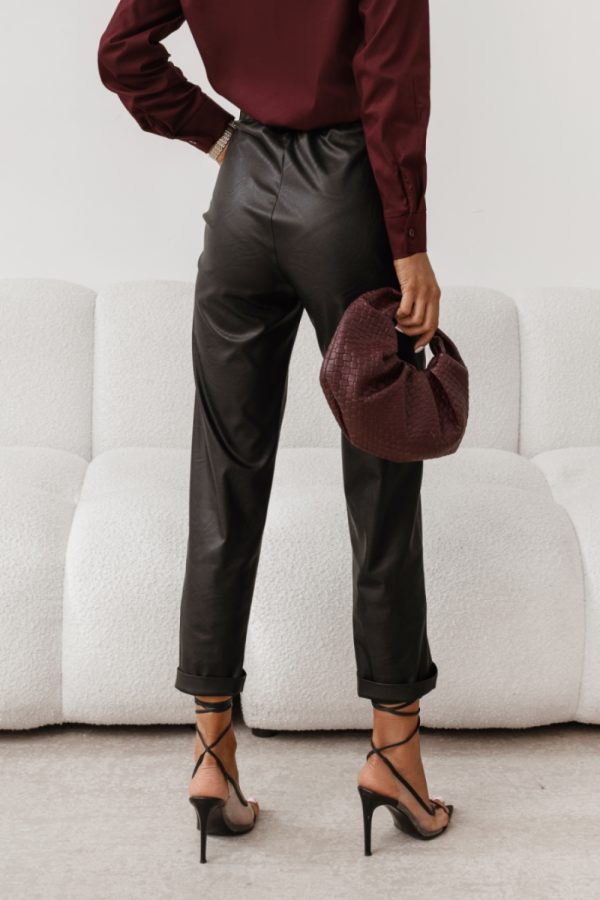 Black Women Trousers in Pants, Trousers, Shorts with Spandex and Polyester