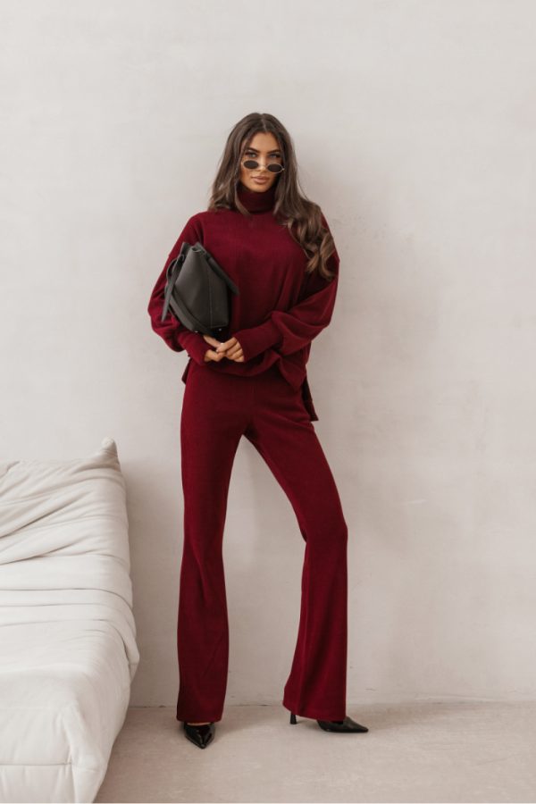 Red Set in Pants, Trousers, Shorts with Polyester and Viscose