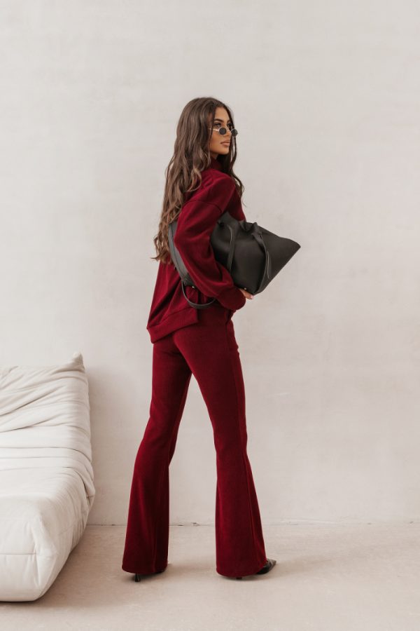 Red Set in Pants, Trousers, Shorts with Polyester and Viscose
