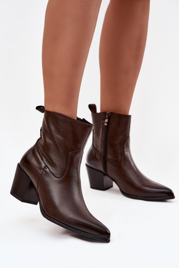 Brown Heel Boots in Women`s Ankle Boots & Booties with Fabric, Warmers, Footbed, Upper Height and Heel Height