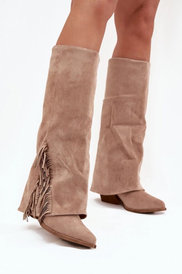 beige Heel boots model 216793 Step in style