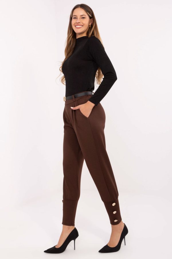 Brown Tracksuit Trousers in Pants, Trousers, Shorts with Polyester and Viscose