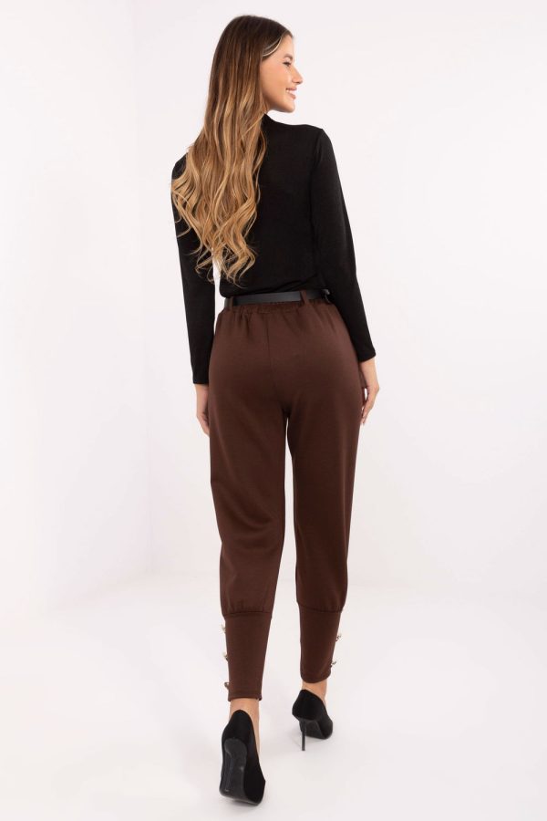Brown Tracksuit Trousers in Pants, Trousers, Shorts with Polyester and Viscose