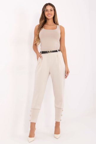 Beige Tracksuit Trousers in Pants, Trousers, Shorts with Polyester and Viscose