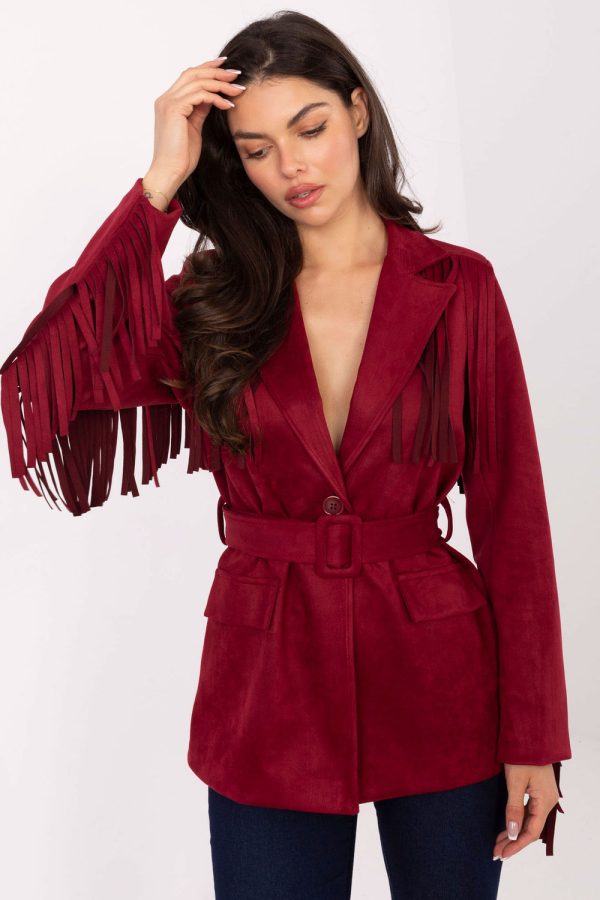 Red Jacket in Jackets, Vests For Women with Spandex and Polyester