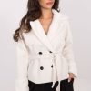 Beige Coat in Women`s Coats, Jackets with Spandex and Polyester