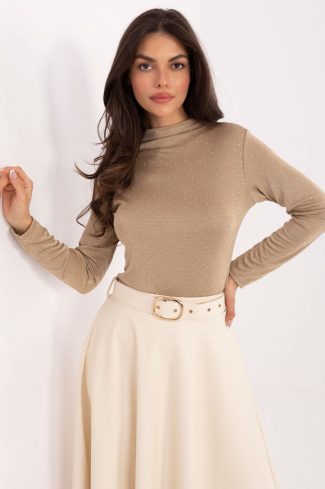 Beige Blouse in Women`s Blouses, Tunics with Polyester and Viscose